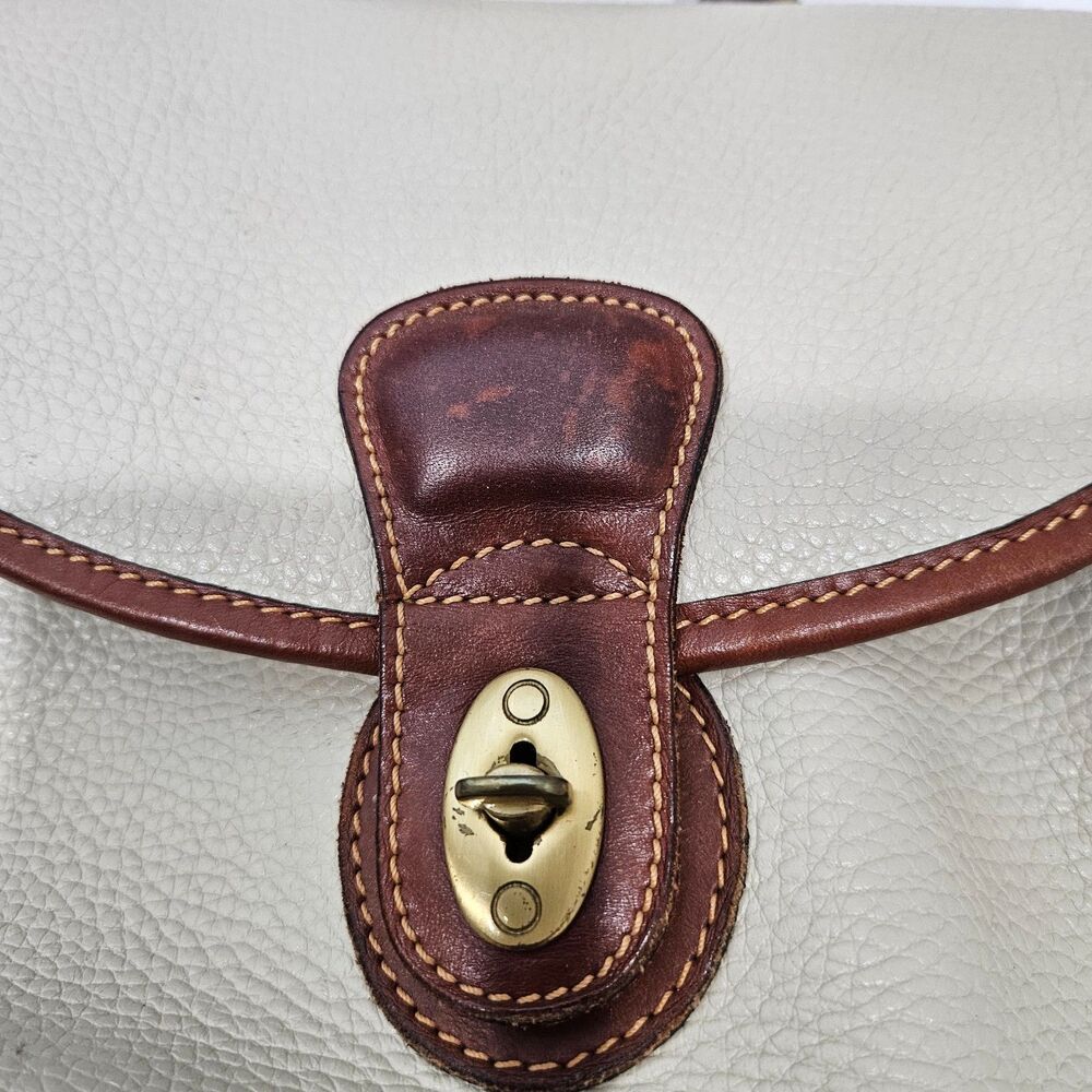 Vintage Coach Sheridan Monticello Leather Crossbody Bag 4226 Cream Brown 90s - Picture 2 of 16